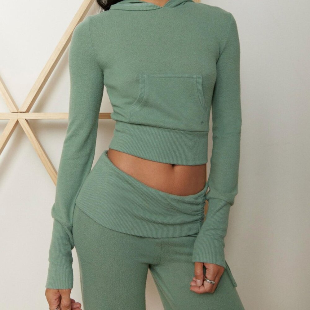 Cozy plush green UO hoodie
